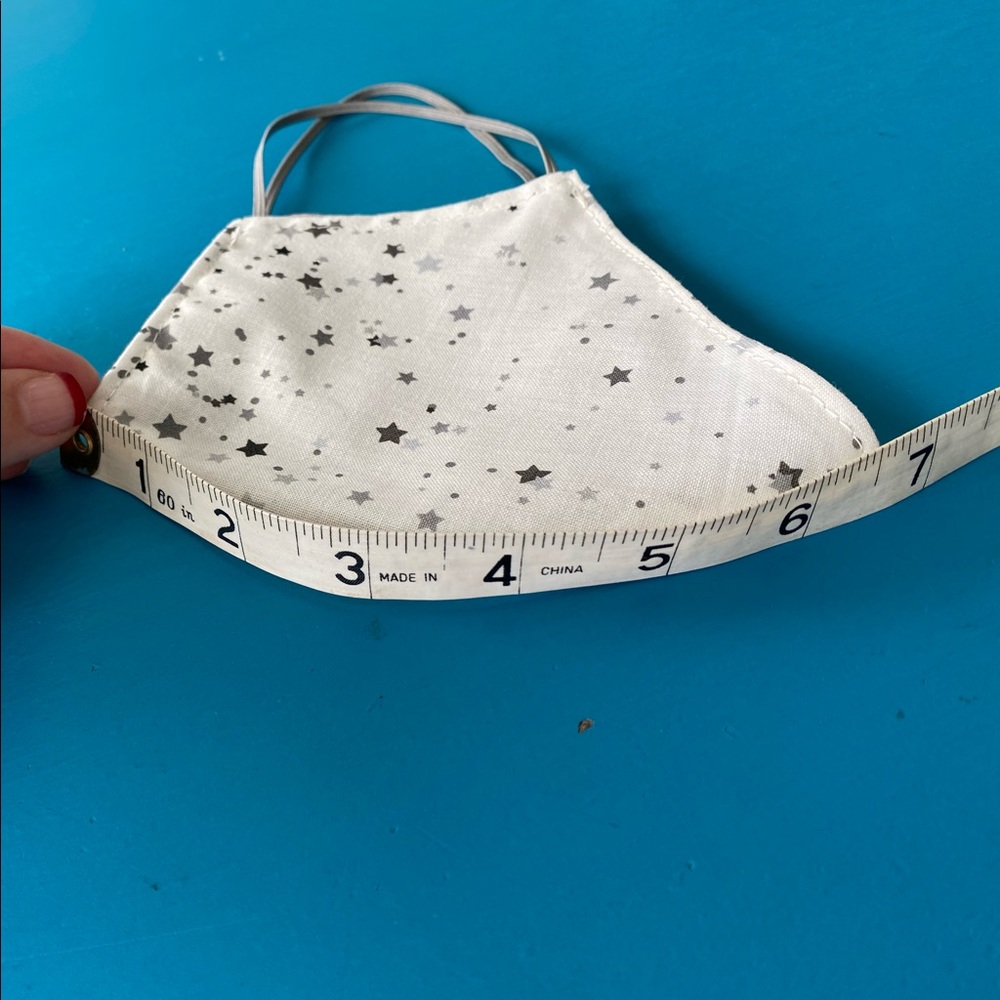 SOLD: White with stars face mask (Last One) - Picture 7 of 10
